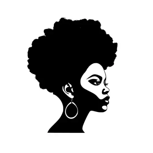 Afro Woman Puff Hair Silhouette SVG Design | SVG Files for Cricut & Print