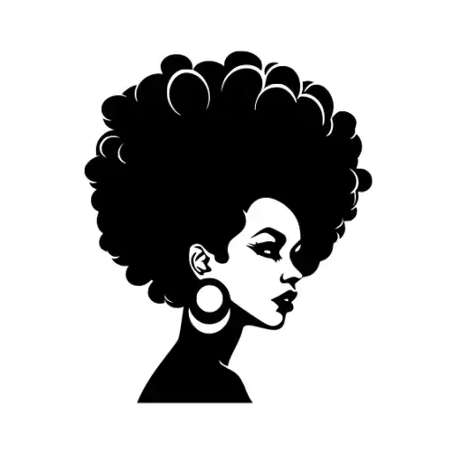Afro Woman Puff Hair Silhouette SVG Design | SVG Files for Cricut & Print