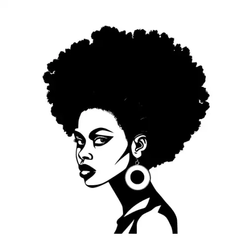 Afro Woman Puff Hair Silhouette SVG Design | SVG Files for Cricut & Print