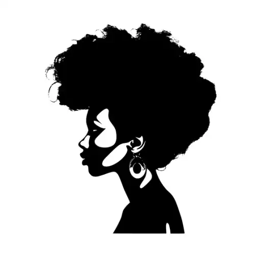 Afro Woman Puff Hair Silhouette SVG Design | SVG Files for Cricut & Print