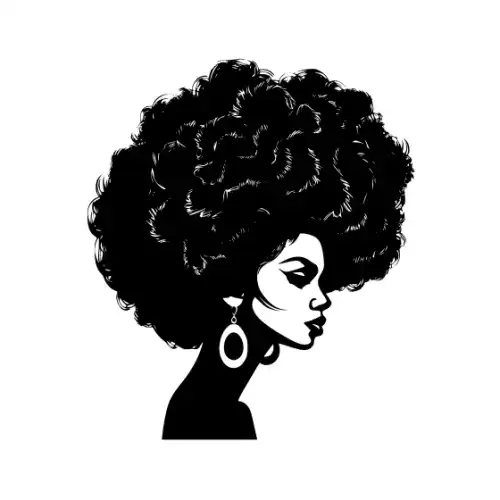 Afro Woman Puff Hair Silhouette SVG Design | SVG Files for Cricut & Print