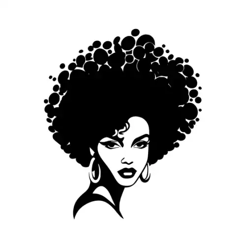 Afro Woman Puff Hair Silhouette SVG Design | SVG Files for Cricut & Print