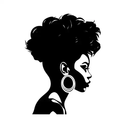 Afro Woman Puff Hair Silhouette SVG Design | SVG Files for Cricut & Print