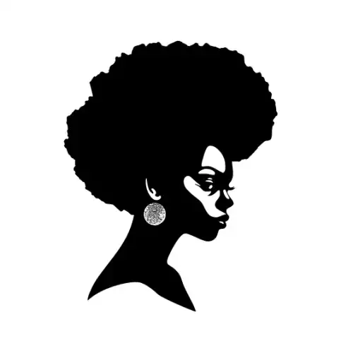 Afro Woman Puff Hair Silhouette SVG Design | SVG Files for Cricut & Print