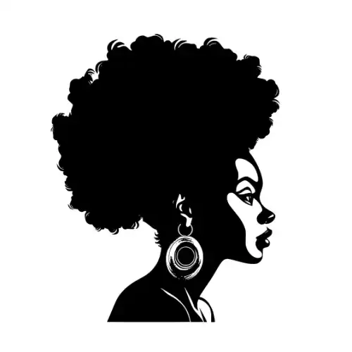 Afro Woman Puff Hair Silhouette SVG Design | SVG Files for Cricut & Print