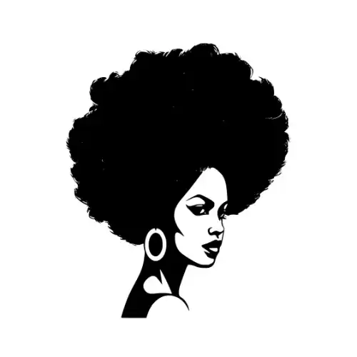 Afro Woman Puff Hair Silhouette SVG Design | SVG Files for Cricut & Print