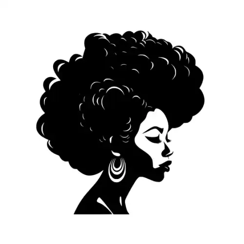 Afro Woman Puff Hair Silhouette SVG Design | SVG Files for Cricut & Print