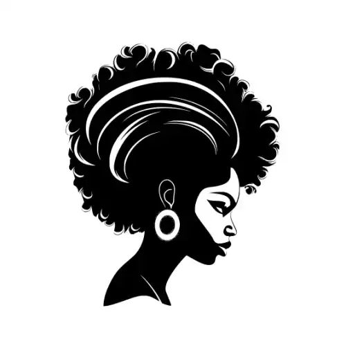 Afro Woman Puff Hair Silhouette SVG Design | SVG Files for Cricut & Print