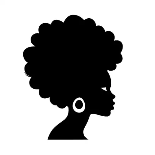 Afro Woman Puff Hair Silhouette SVG Design | SVG Files for Cricut & Print