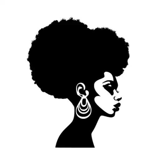 Afro Woman Puff Hair Silhouette SVG Design | SVG Files for Cricut & Print