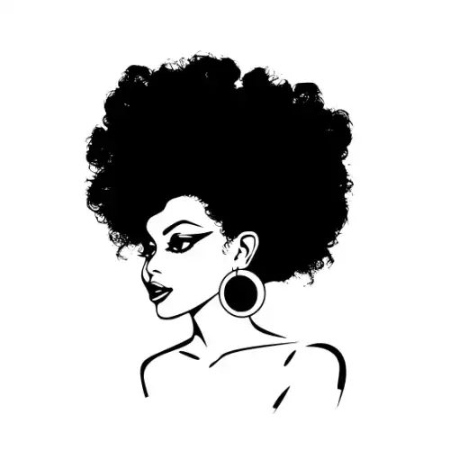 Afro Woman Puff Hair Silhouette SVG Design | SVG Files for Cricut & Print
