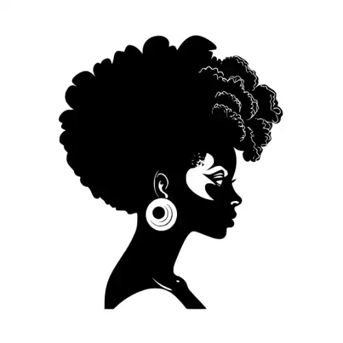 Afro Woman Puff Hair Silhouette SVG Design | SVG Files for Cricut & Print