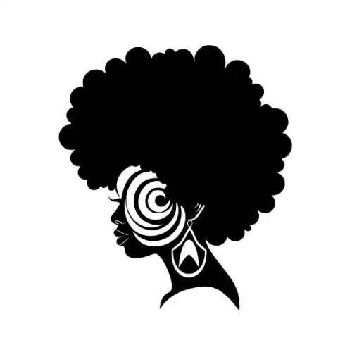 Afro Woman Puff Hair Silhouette SVG Design | SVG Files for Cricut & Print