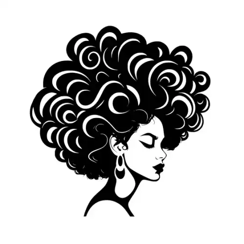 Afro Woman Puff Hair Silhouette SVG Design | SVG Files for Cricut & Print
