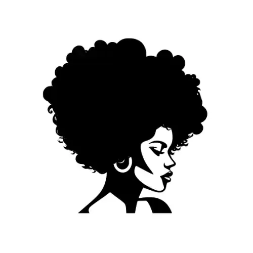 Afro Woman Puff Hair Silhouette SVG Design | SVG Files for Cricut & Print