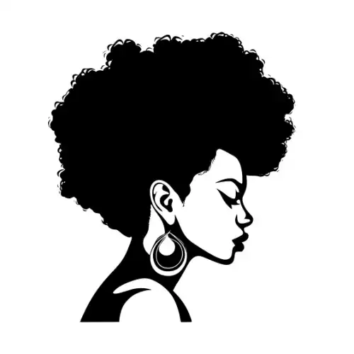 Afro Woman Puff Hair Silhouette SVG Design | SVG Files for Cricut & Print