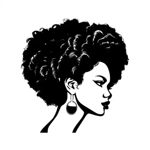 Afro Woman Puff Hair Silhouette SVG Design | SVG Files for Cricut & Print