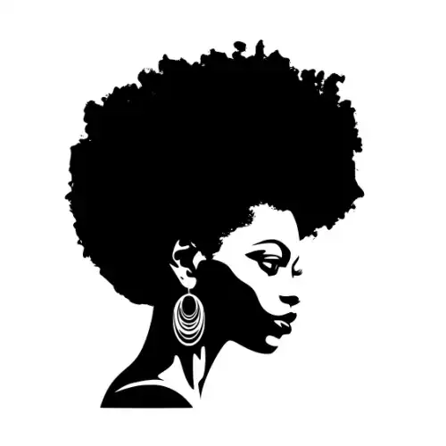 Afro Woman Puff Hair Silhouette SVG Design | SVG Files for Cricut & Print
