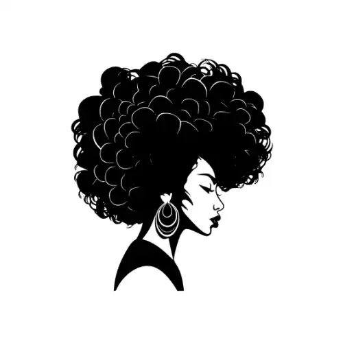 Afro Woman Puff Hair Silhouette SVG Design | SVG Files for Cricut & Print