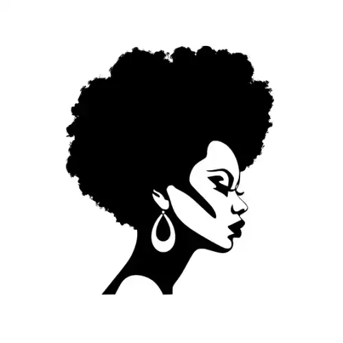 Afro Woman Puff Hair Silhouette SVG Design | SVG Files for Cricut & Print