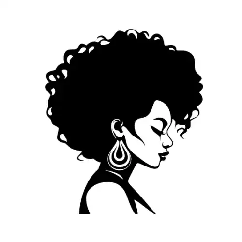 Afro Woman Puff Hair Silhouette SVG Design | SVG Files for Cricut & Print