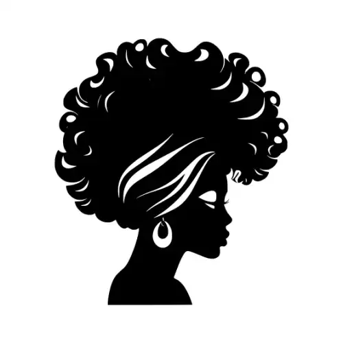 Afro Woman Puff Hair Silhouette SVG Design | SVG Files for Cricut & Print