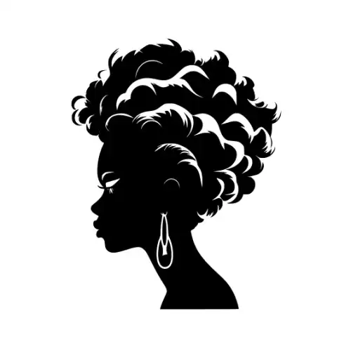 Afro Woman Puff Hair Silhouette SVG Design | SVG Files for Cricut & Print