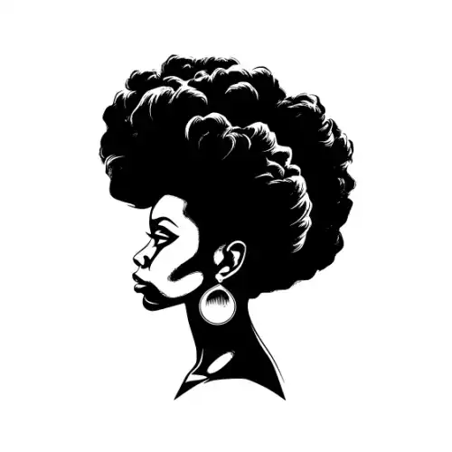 Afro Woman Puff Hair Silhouette SVG Design | SVG Files for Cricut & Print