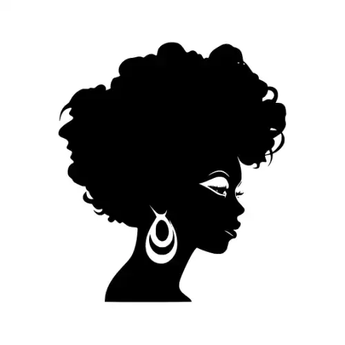Afro Woman Puff Hair Silhouette SVG Design | SVG Files for Cricut & Print