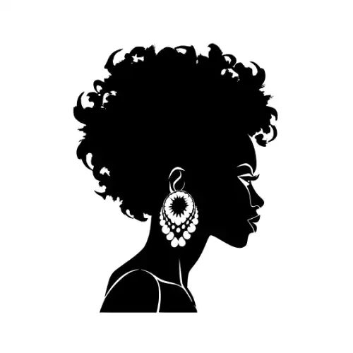 Afro Woman Puff Hair Silhouette SVG Design | SVG Files for Cricut & Print