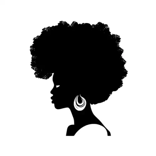 Afro Woman Puff Hair Silhouette SVG Design | SVG Files for Cricut & Print