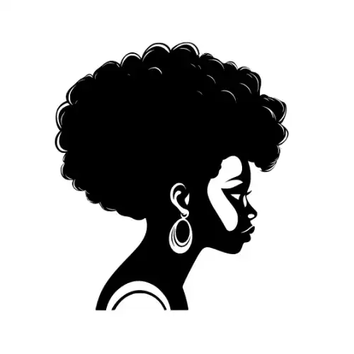 Afro Woman Puff Hair Silhouette SVG Design | SVG Files for Cricut & Print