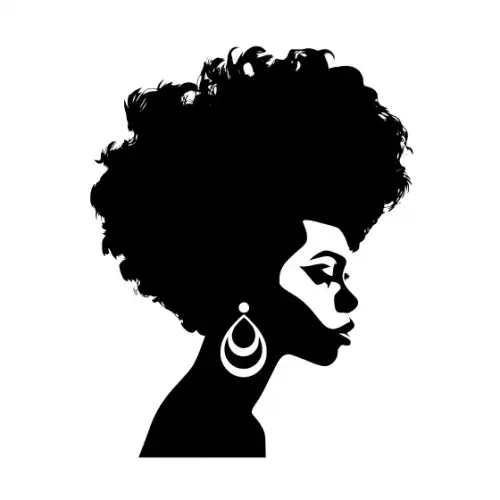 Afro Woman Puff Hair Silhouette SVG Design | SVG Files for Cricut & Print