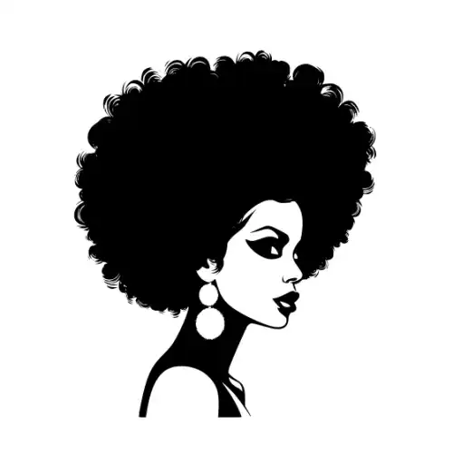 Afro Woman Puff Hair Silhouette SVG Design | SVG Files for Cricut & Print