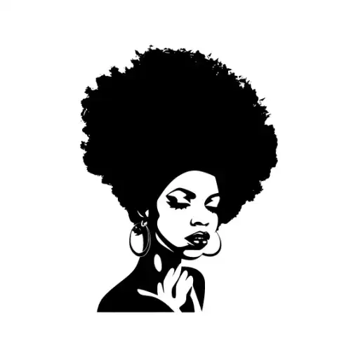 Afro Woman Puff Hair Silhouette SVG Design | SVG Files for Cricut & Print