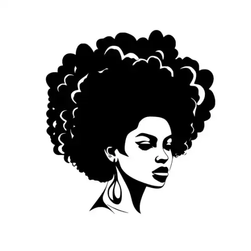 Afro Woman Puff Hair Silhouette SVG Design | SVG Files for Cricut & Print