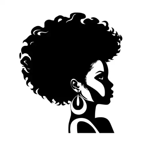 Afro Woman Puff Hair Silhouette SVG Design | SVG Files for Cricut & Print