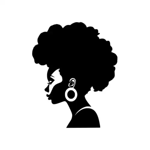 Afro Woman Puff Hair Silhouette SVG Design | SVG Files for Cricut & Print