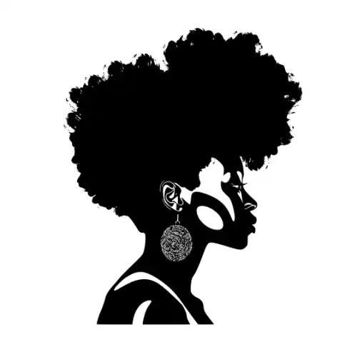 Afro Woman Puff Hair Silhouette SVG Design | SVG Files for Cricut & Print