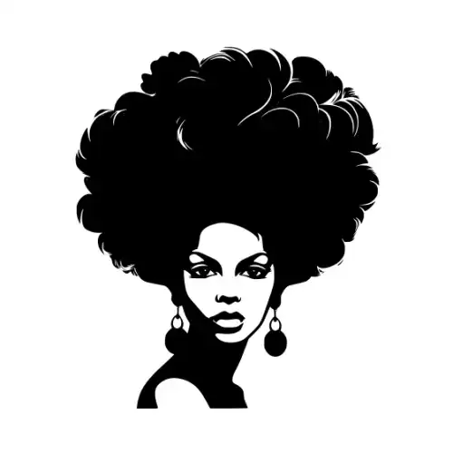 Afro Woman Puff Hair Silhouette SVG Design | SVG Files for Cricut & Print