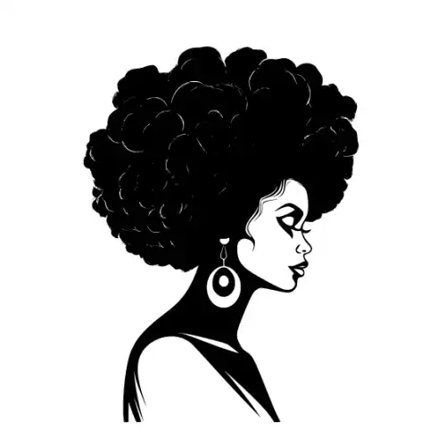 Afro Woman Puff Hair Silhouette SVG Design | SVG Files for Cricut & Print
