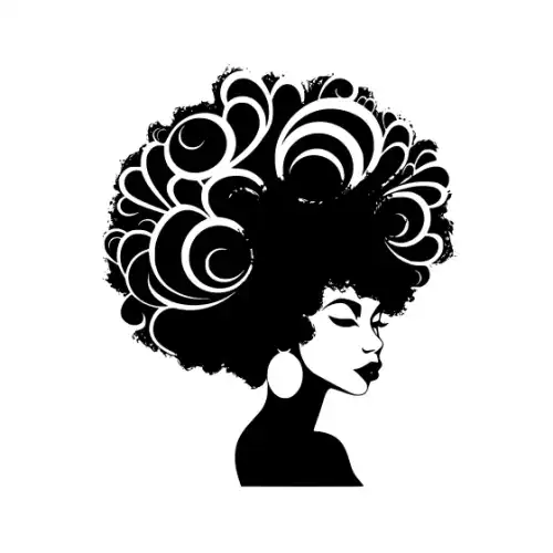 Afro Woman Puff Hair Silhouette SVG Design | SVG Files for Cricut & Print