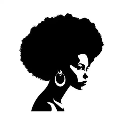Afro Woman Puff Hair Silhouette SVG Design | SVG Files for Cricut & Print