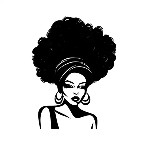 Afro Woman Puff Hair Silhouette SVG Design | SVG Files for Cricut & Print