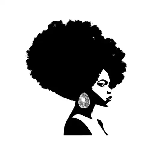 Afro Woman Puff Hair Silhouette SVG Design | SVG Files for Cricut & Print