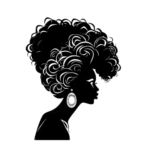 Afro Woman Puff Hair Silhouette SVG Design | SVG Files for Cricut & Print