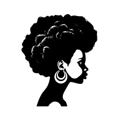 Afro Woman Puff Hair Silhouette SVG Design | SVG Files for Cricut & Print