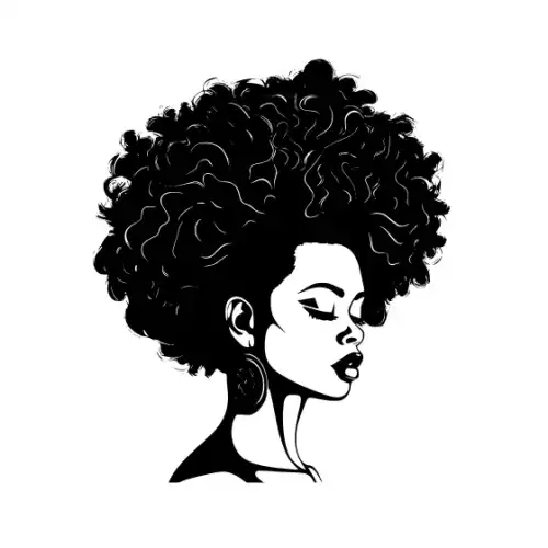 Afro Woman Puff Hair Silhouette SVG Design | SVG Files for Cricut & Print
