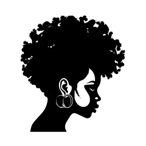 Afro Woman Puff Hair Silhouette SVG Design | SVG Files for Cricut & Print