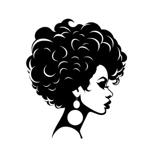 Afro Woman Puff Hair Silhouette SVG Design | SVG Files for Cricut & Print